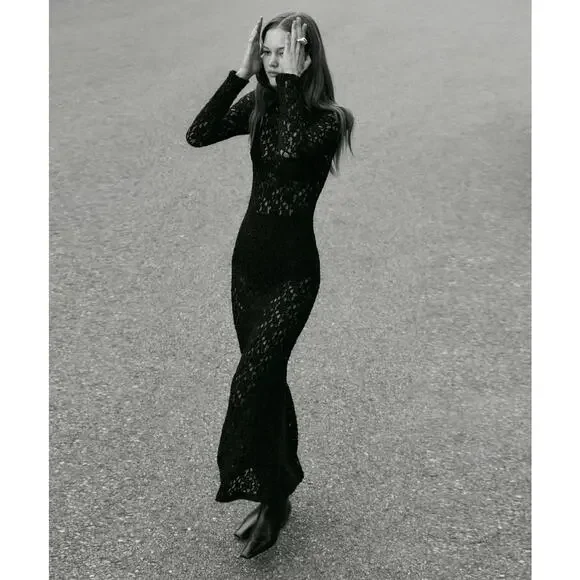 long sleeve mini dress in black Black Long Sleeve A-Line Penni Mini Dress